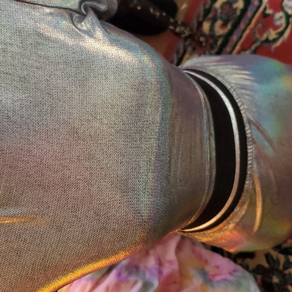 Holographic crop top and lace skirt, sz s - Picture 3 of 6